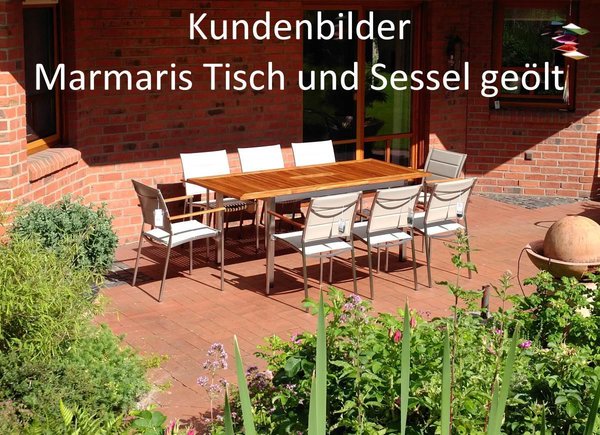 Lesli Living Sitzgruppe Marmaris Edelstahl Textilene Gartenmöbelset