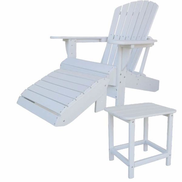 Adirondack Chair Comfort Weiß Adirondackchair mit Hocker Tisch