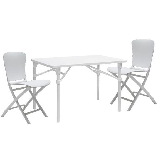 Sitzgruppe Ziczac Balkonset Kunststoff 2+1 Weiß