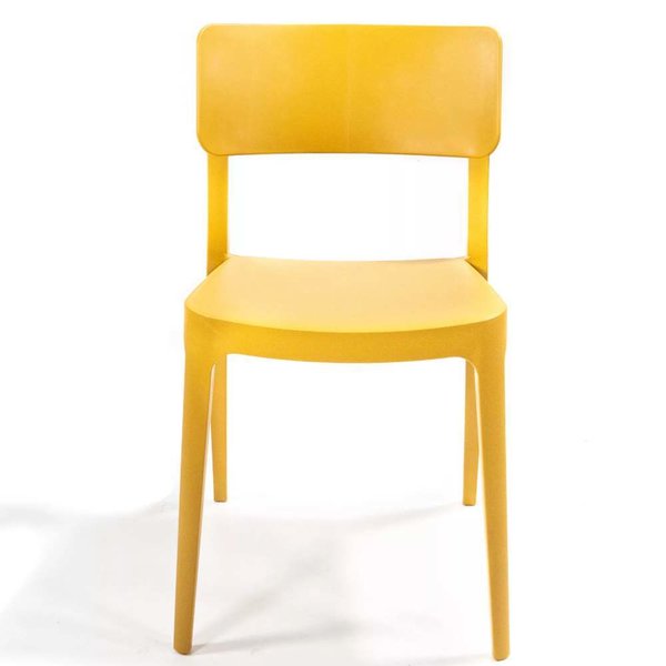 6er Set Veba Stuhl Wing Senf Gelb Kunststoff Gastrostuhl