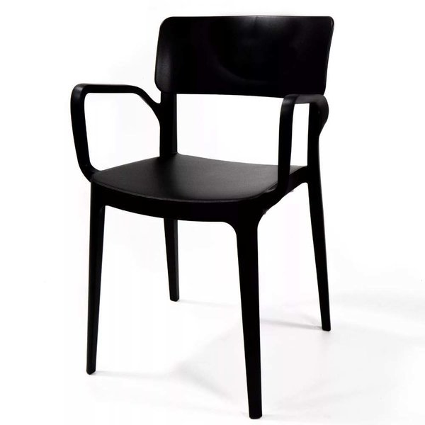 6er Set Veba Sessel Wing Schwarz Kunststoff Gastrosessel
