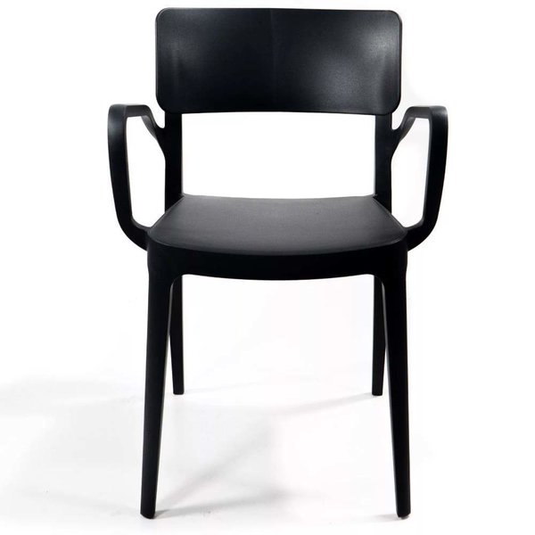 6er Set Veba Sessel Wing Schwarz Kunststoff Gastrosessel